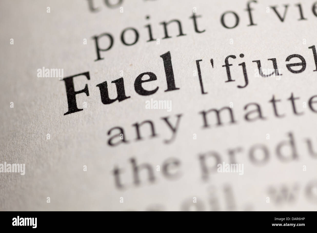 Fake Dictionary, Dictionary definition of the word Fuel Stock Photo Alamy