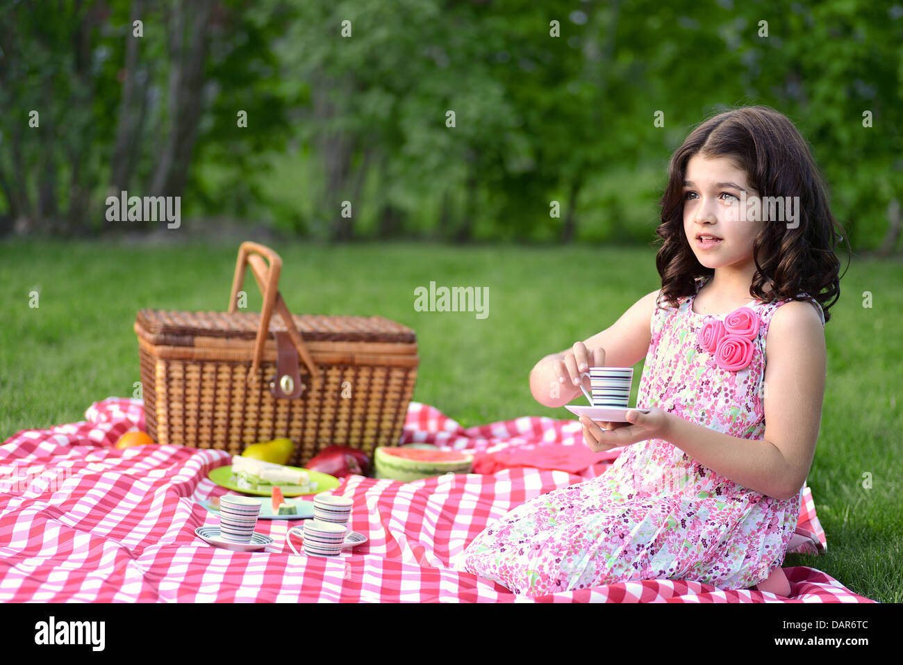 little girl tea party Stock Photo - Alamy