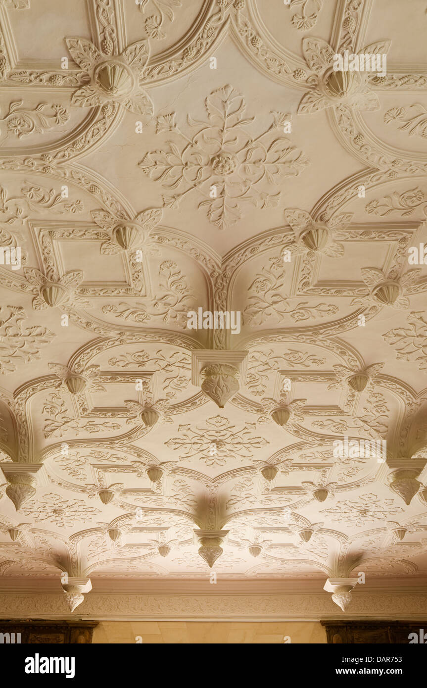 Highly Ornate Jacobean Plaster Ceiling In Ampney Park 17th