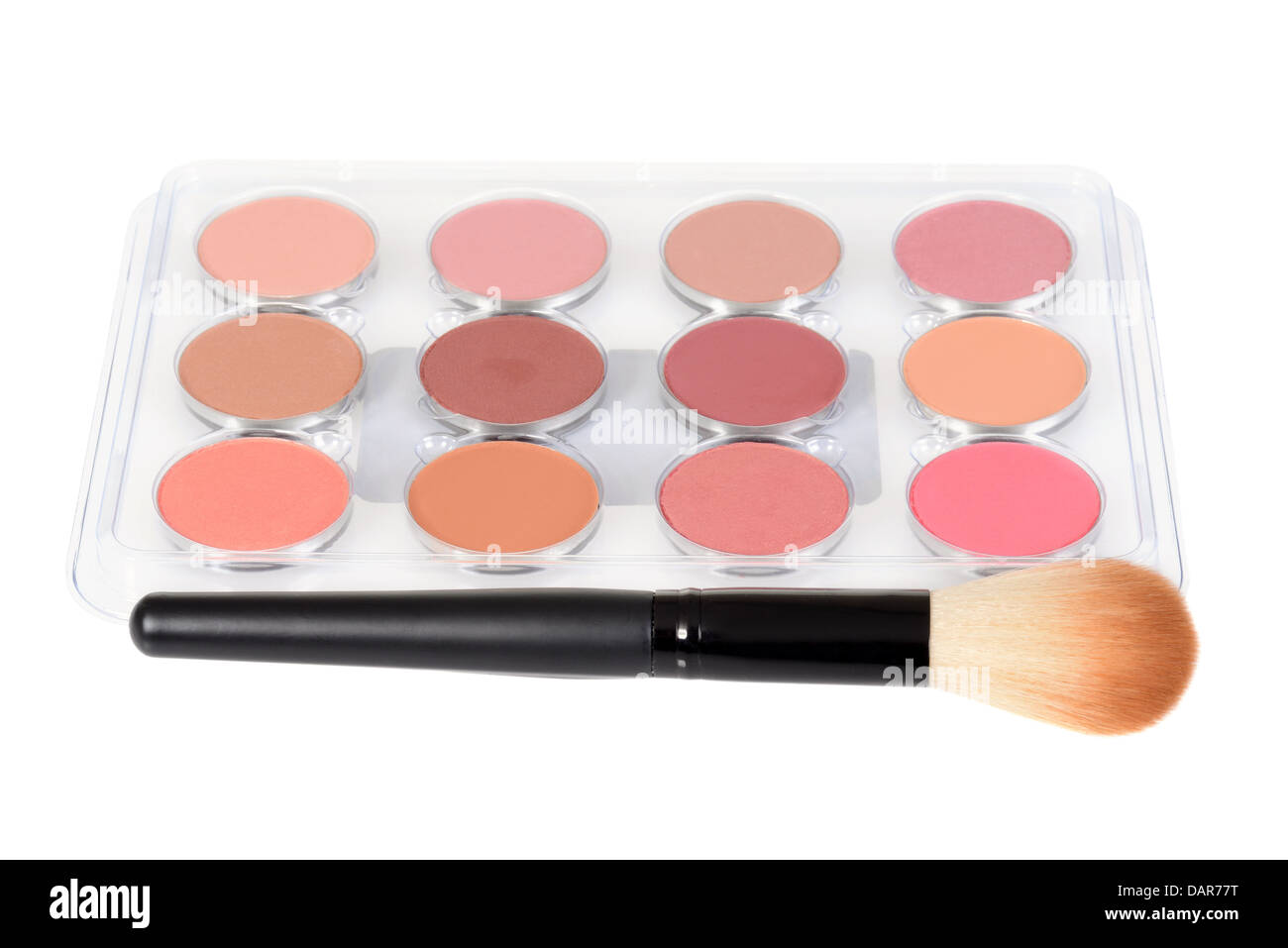 blusher palette with a brush Stock Photo