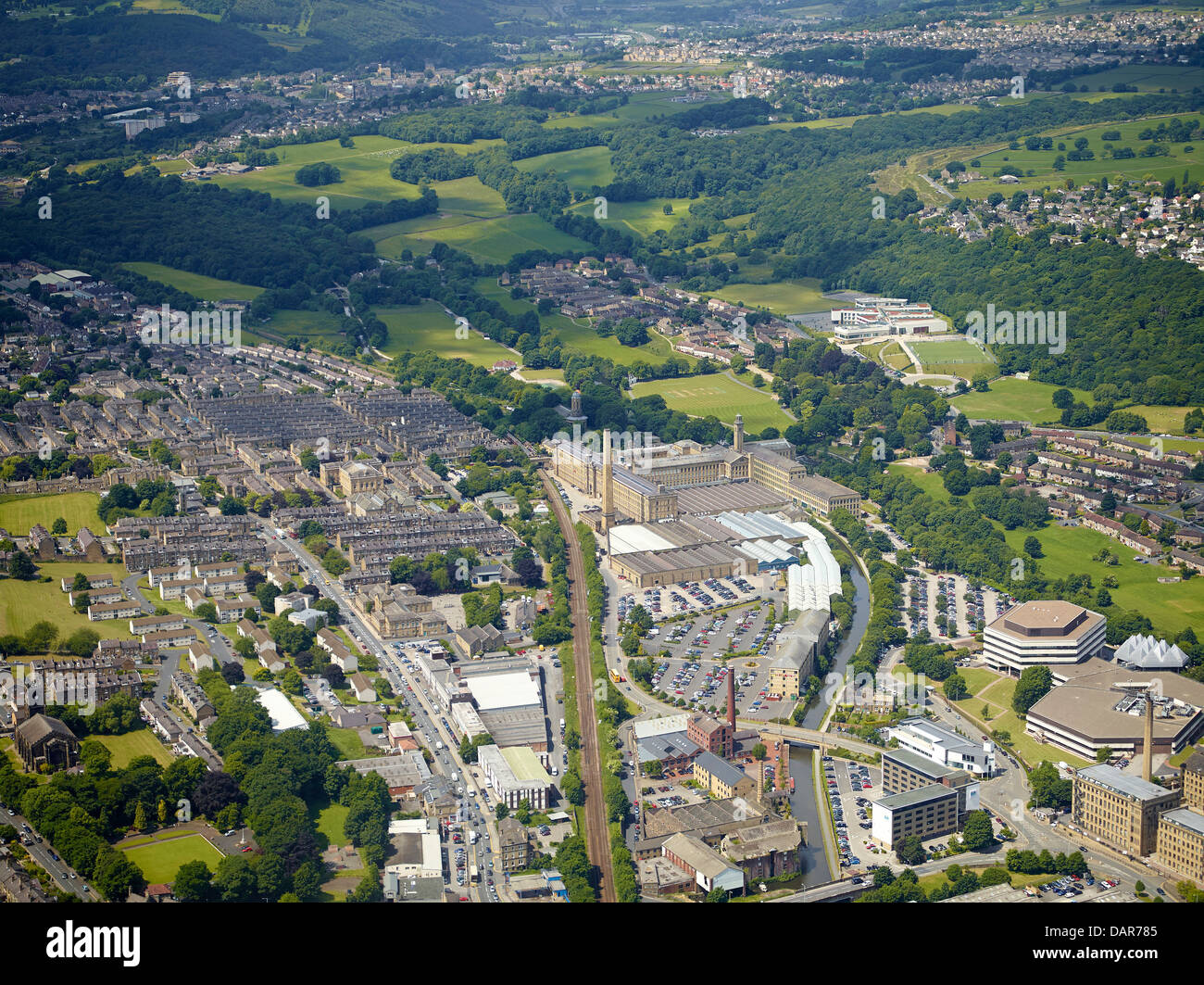 The Historic Village of Saltaire with Salts Mill dominant, West