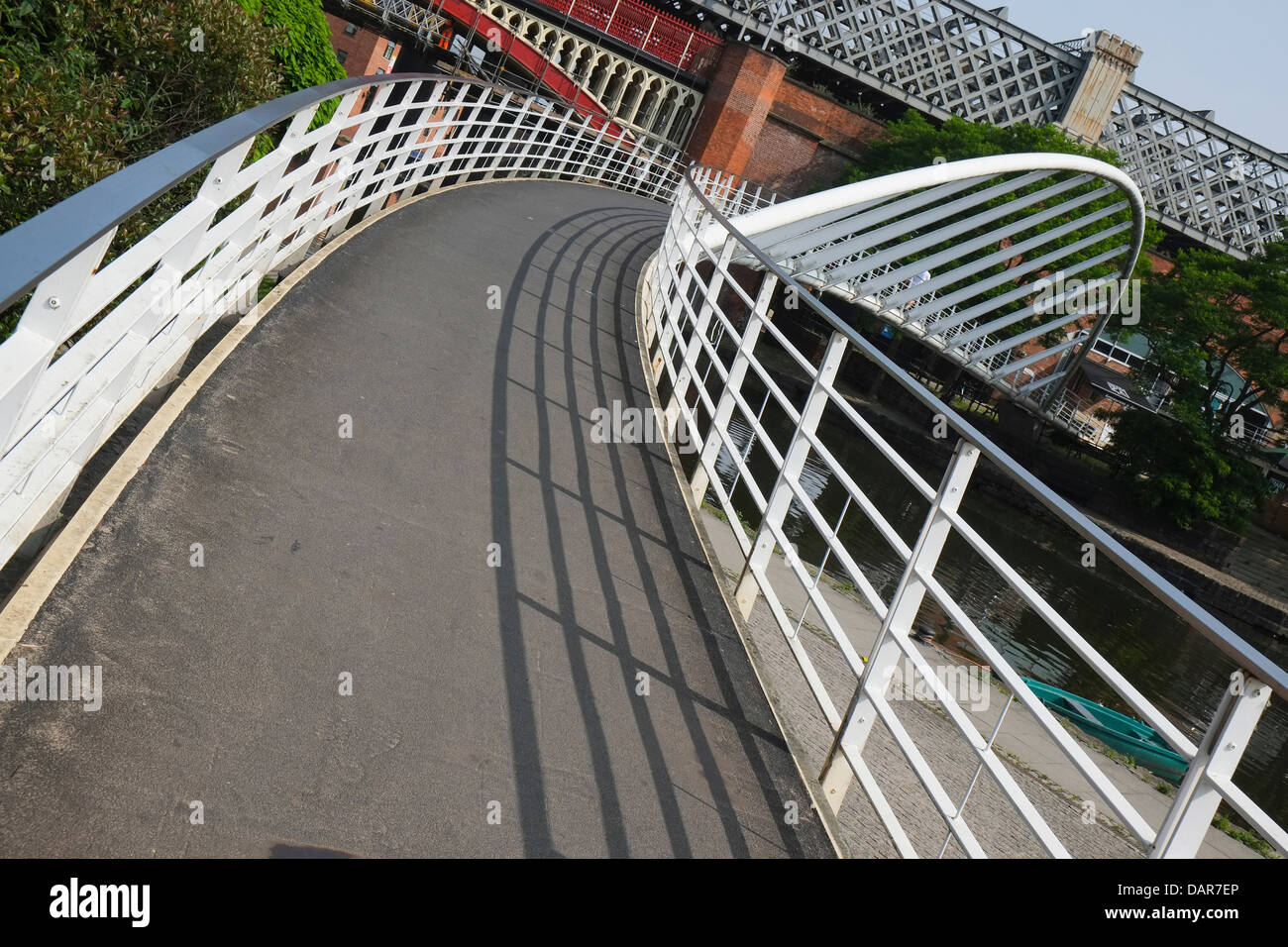 England, Manchester, suspension bridge in Castelfield district Stock Photo