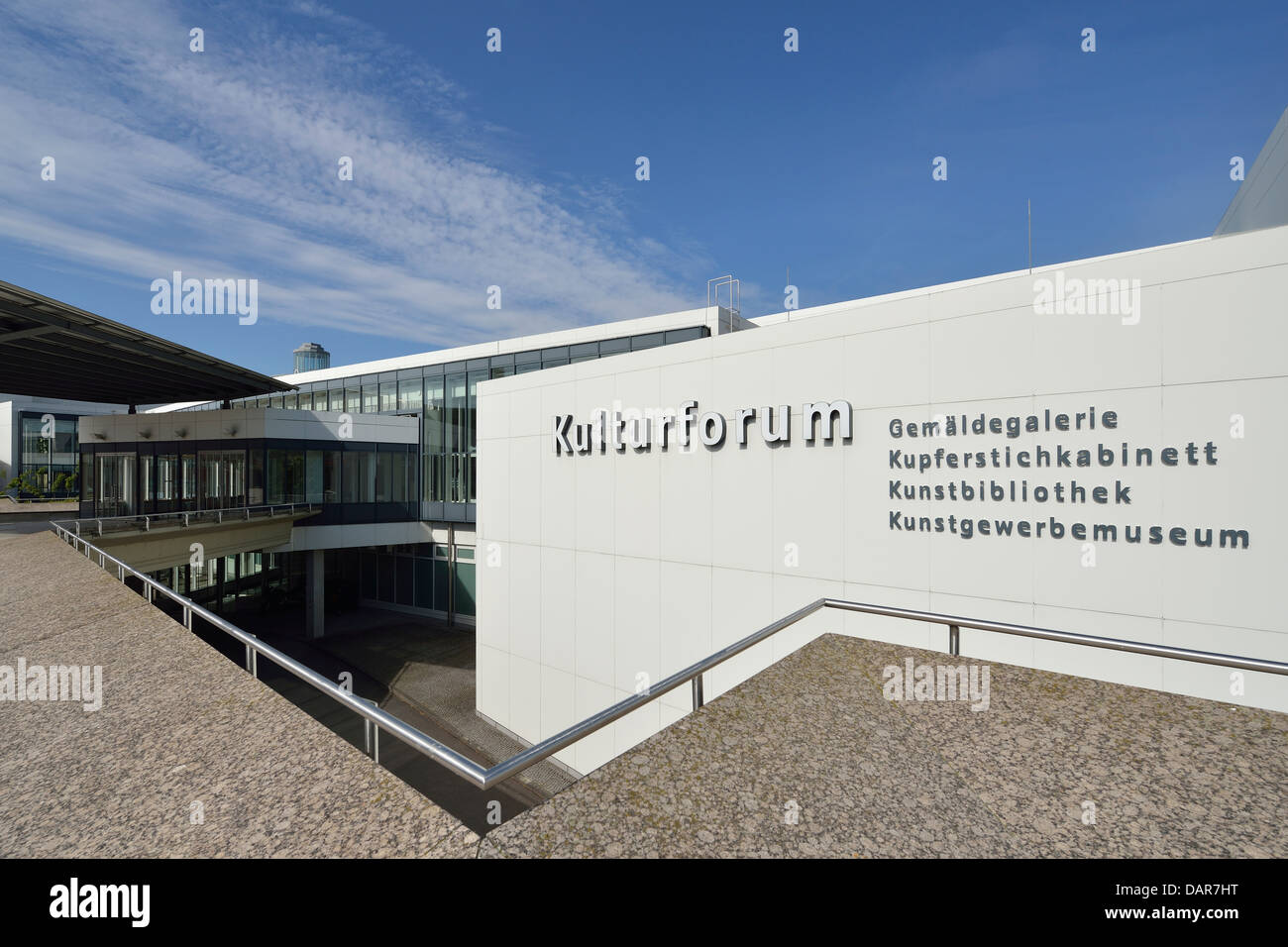 Berlin. Germany. Kulturforum housing the Gemaldegalerie, Kupferstichkabinett, Kunstbibliothek & Kunstgewerbemuseum. Stock Photo