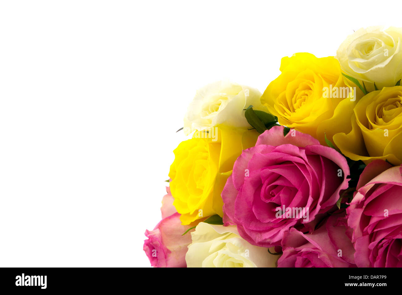 Rose bouquet with pink,yellow and white roses Stock Photo Alamy