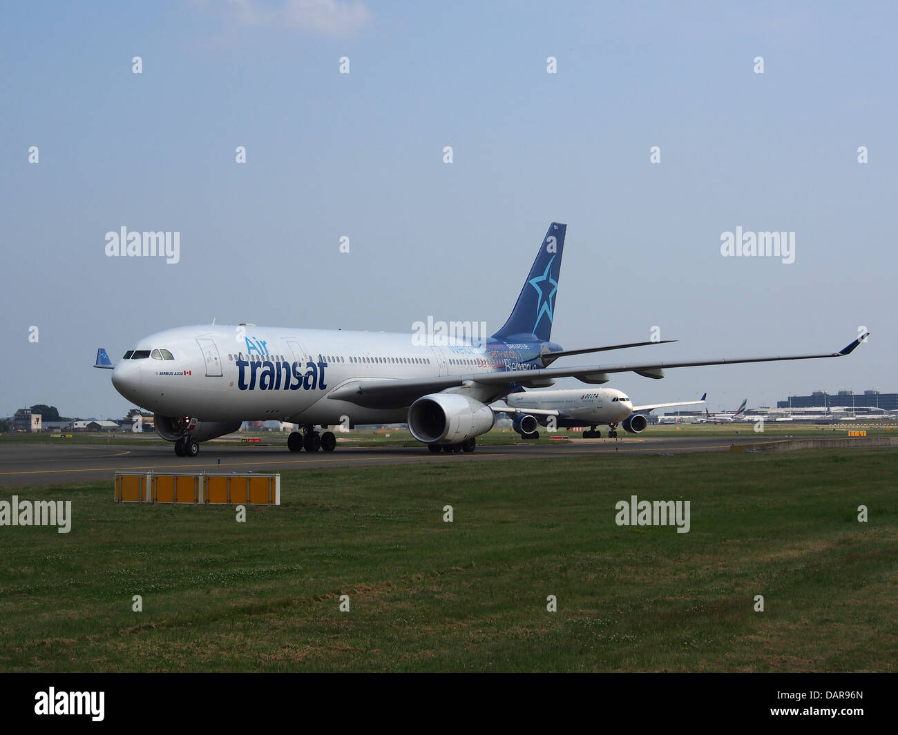 C-GTSN is an Airbus A330-243 operated by Air Transat, a Canadian airline. The aircraft is used for long-haul international flights, providing comfort and efficiency for passengers traveling across global destinations. Stock Photo