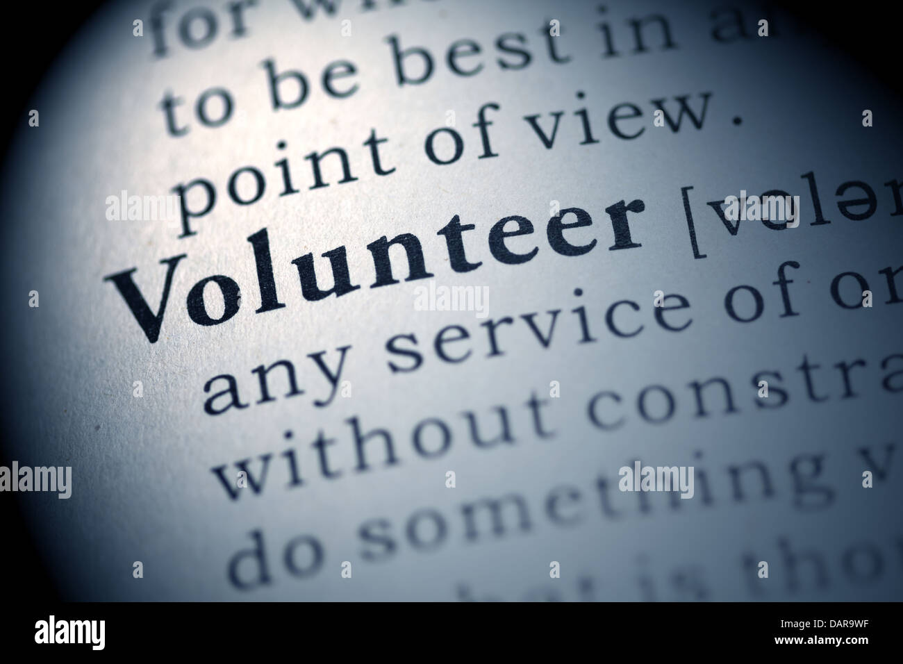 Fake Dictionary, Dictionary definition of the word Volunteer Stock ...