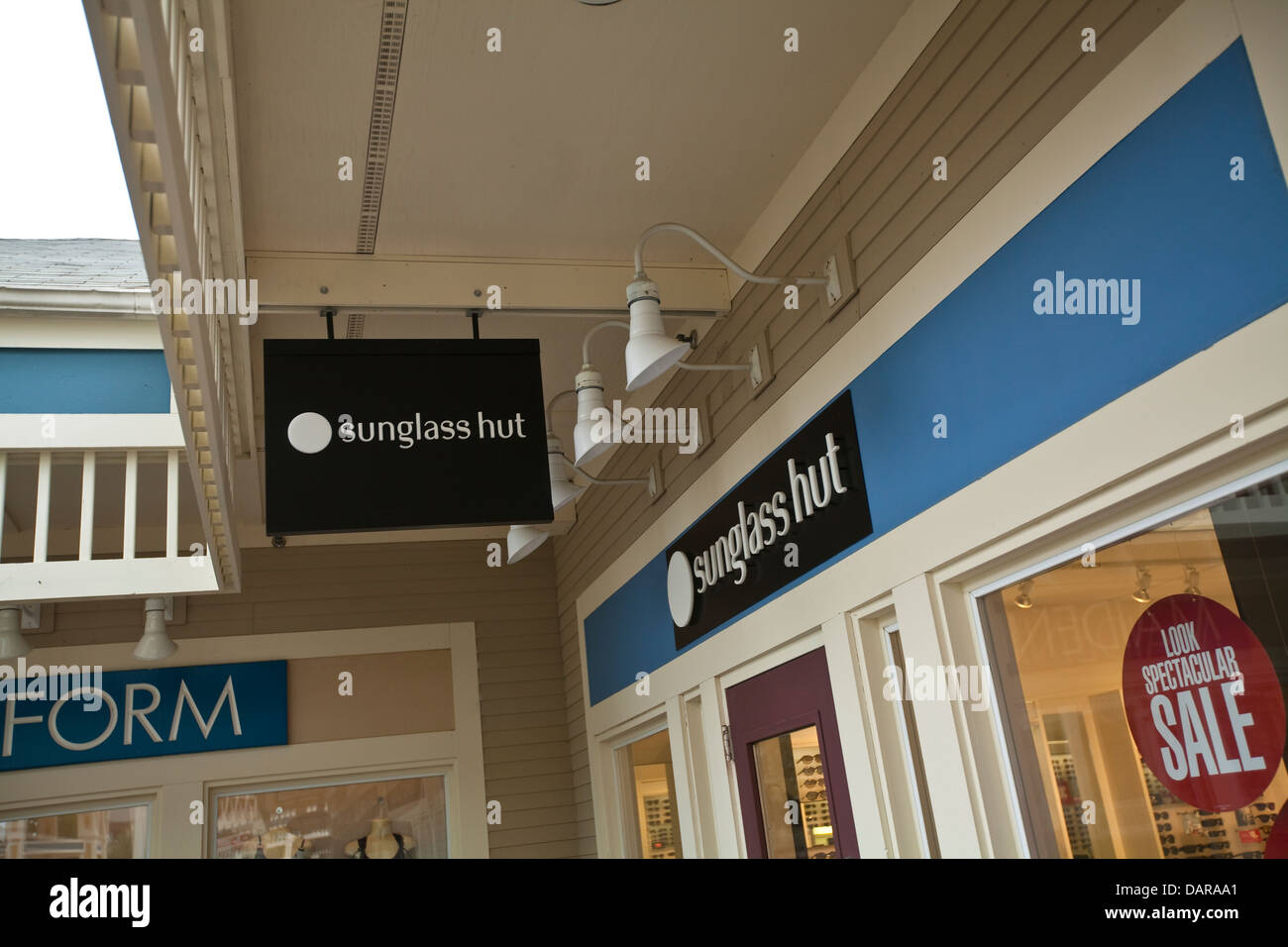 A Sunglass hut store is pictured at the Settlers' Green Outlet Village in North Conway, New