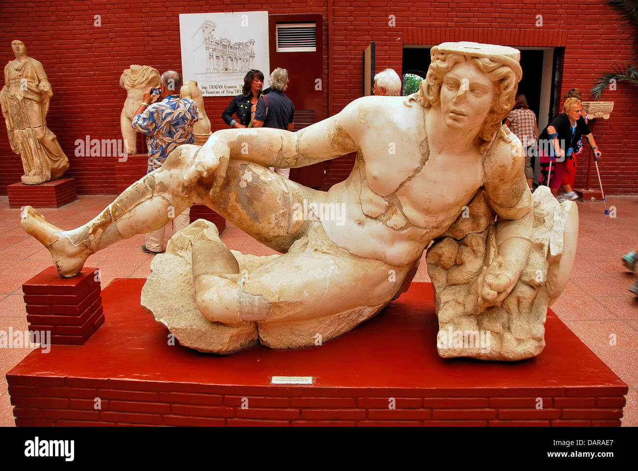 Statue at Ephesus Archaeological Museum in the town of Selçuk , Izmir Province, Turkey Stock Photo