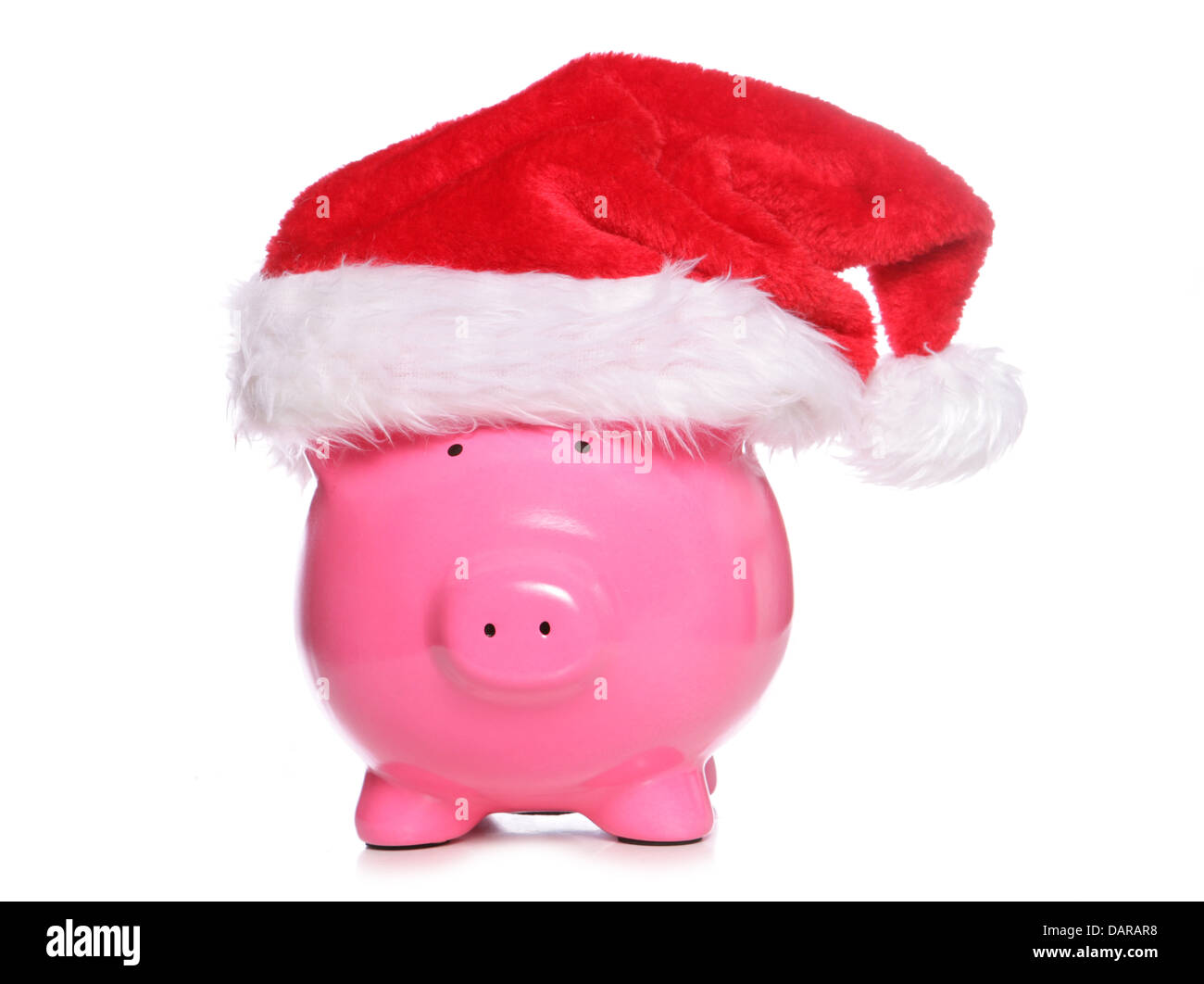 Christmas piggy bank studio cutout Stock Photo