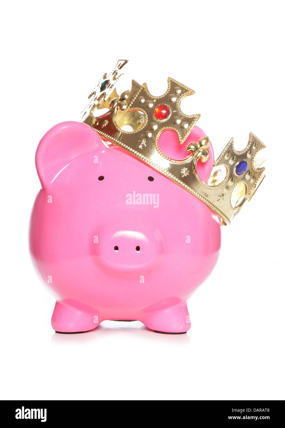 King piggy bank studio cutout Stock Photo