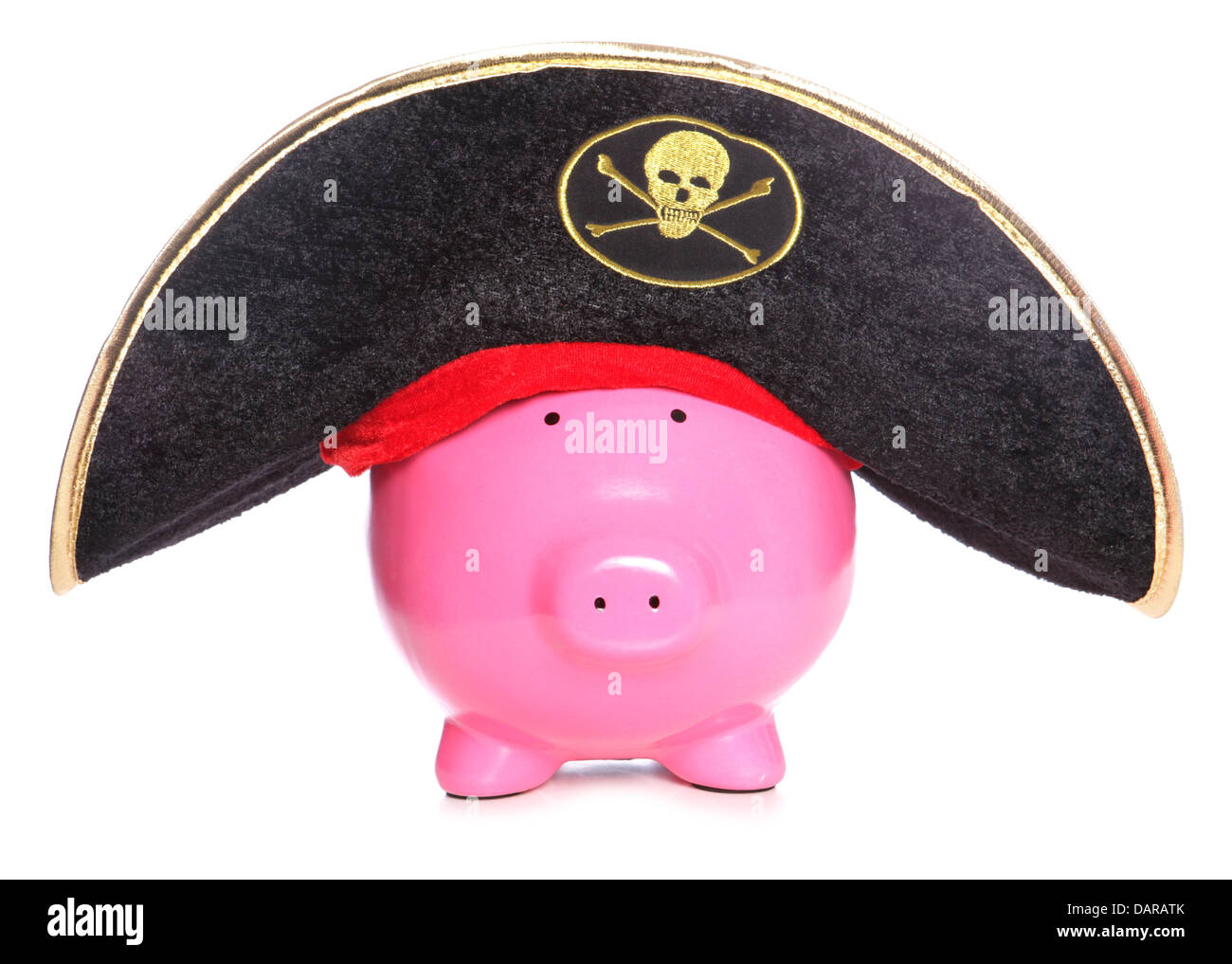 Pirate piggy bank studio cutout Stock Photo