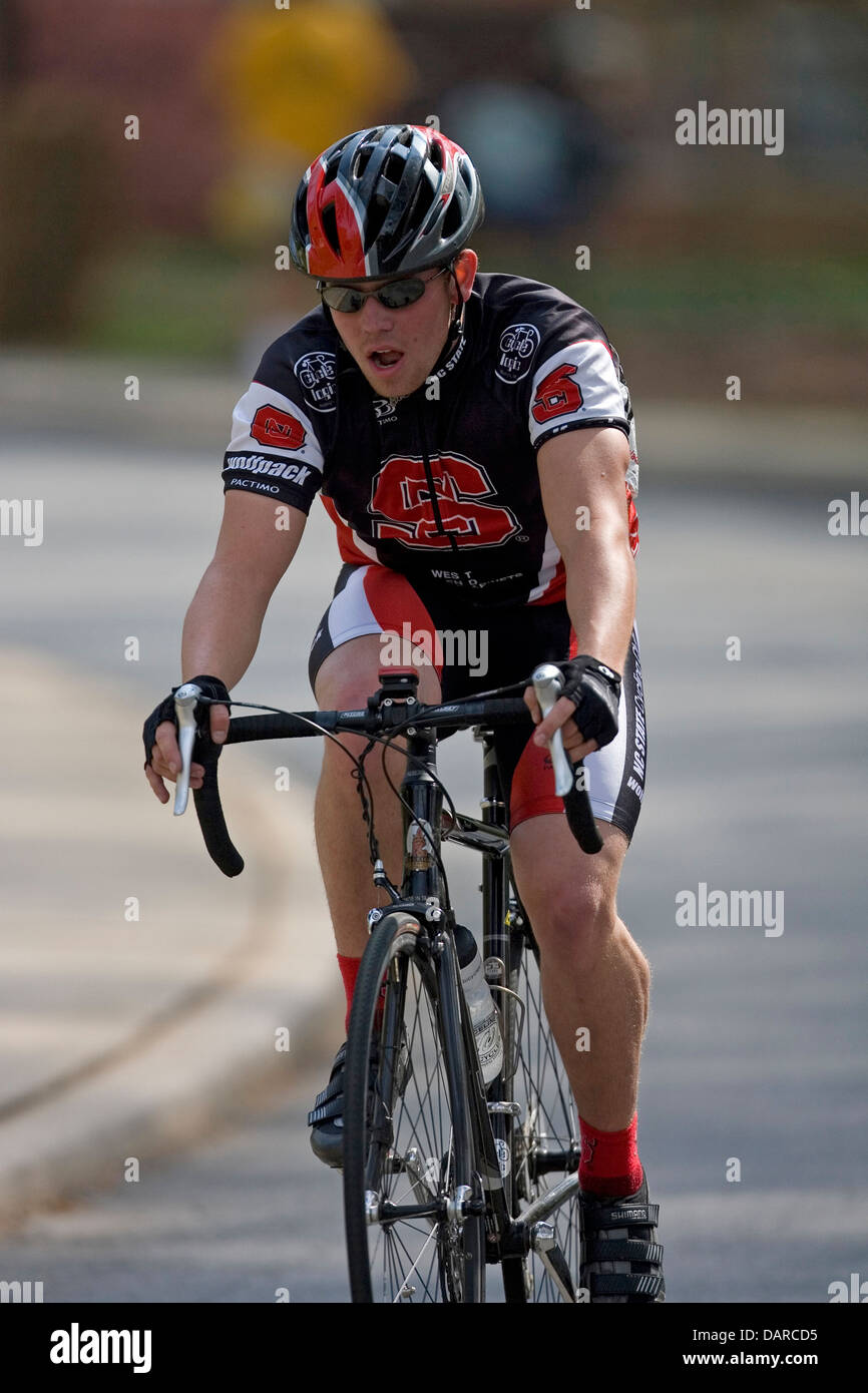 A male cyclist during a race, Winston-Salem, North Carolina Stock Photo ...