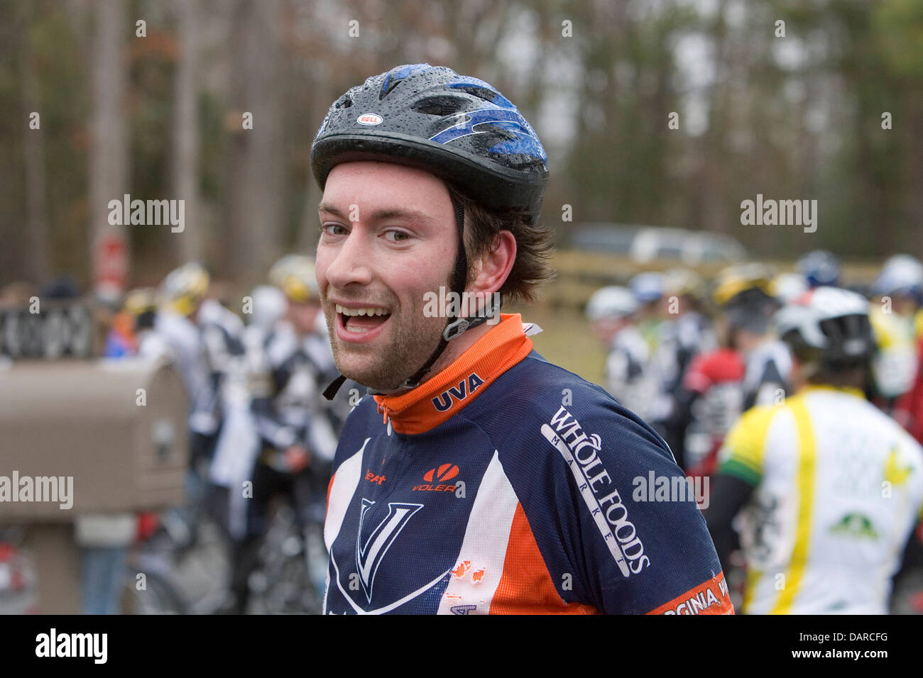 Portrait of David Morris after a cycling road race. Stock Photo