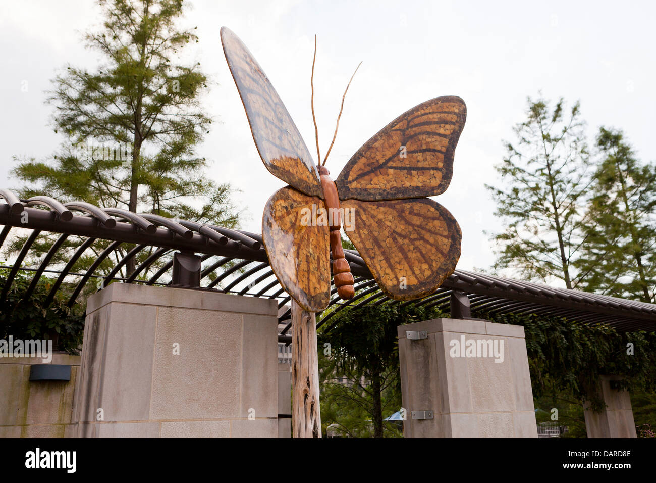 Wooden butterfly sculpture - USA Stock Photo