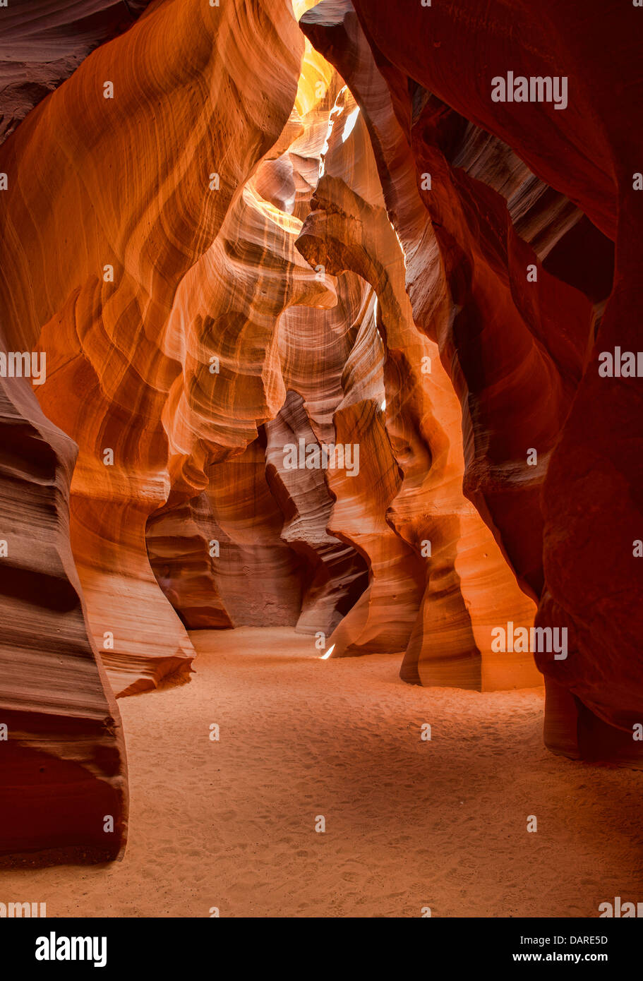 beautiful colors and formations in Upper Antelope Canyon, Page, Arizona. Stock Photo