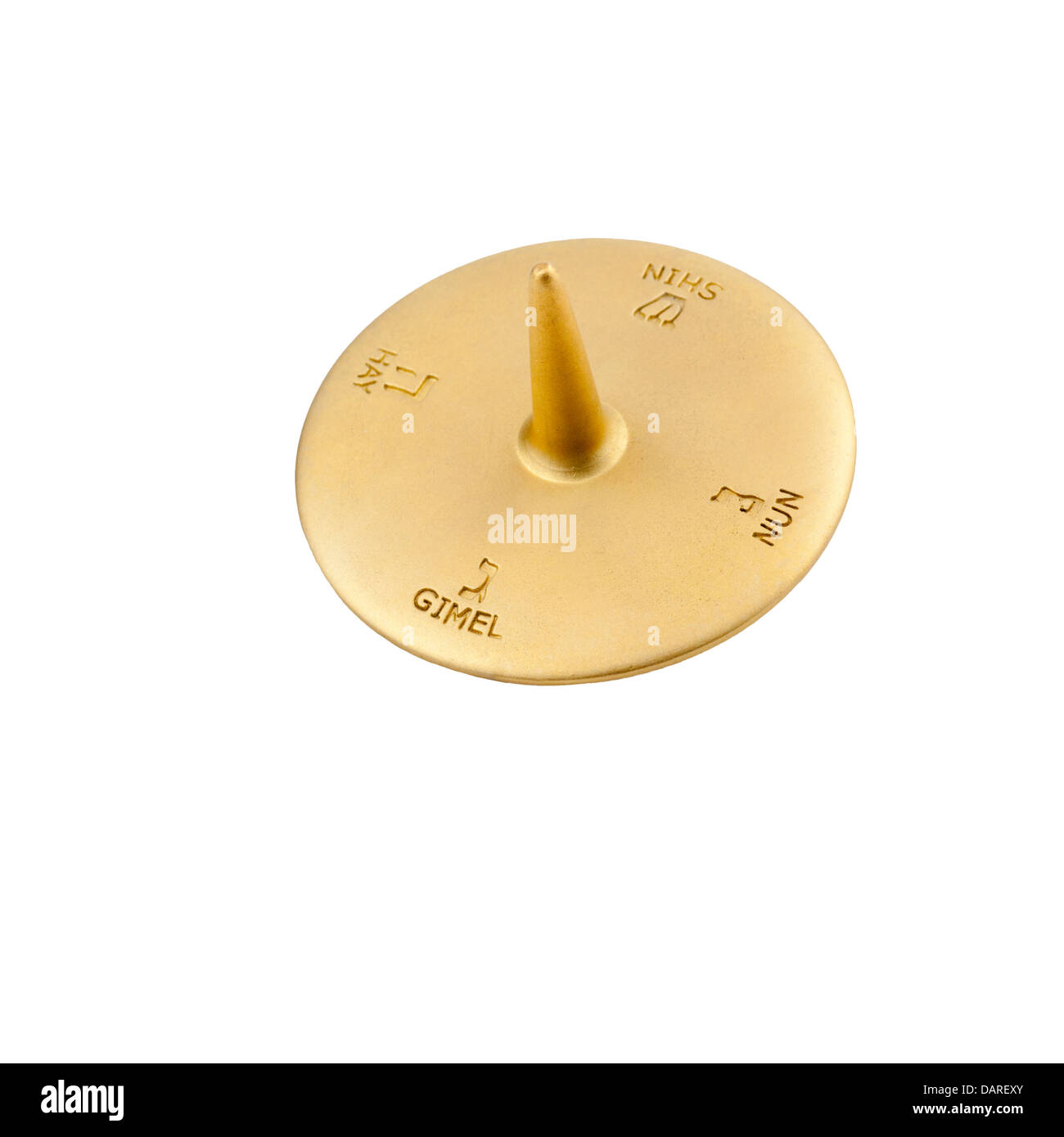 Golden dreidel Stock Photo