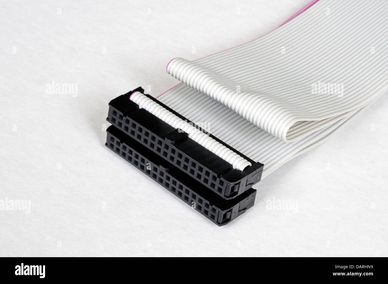 Ribbon connector (IDE/ATA) interface cable against a white background Stock Photo Alamy