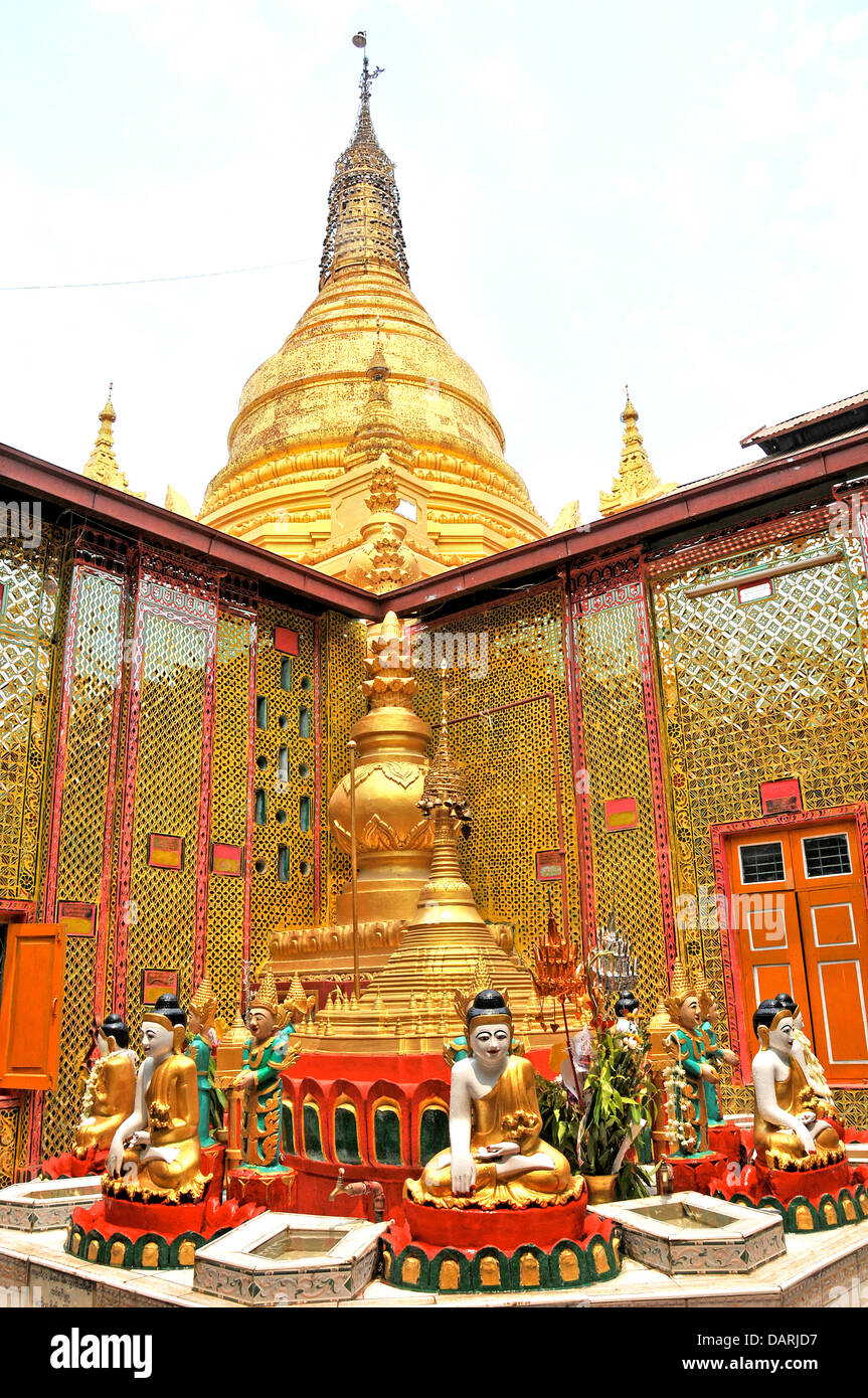 Su Taung Pyi golden pagoda temple Mandalay hill Stock Photo