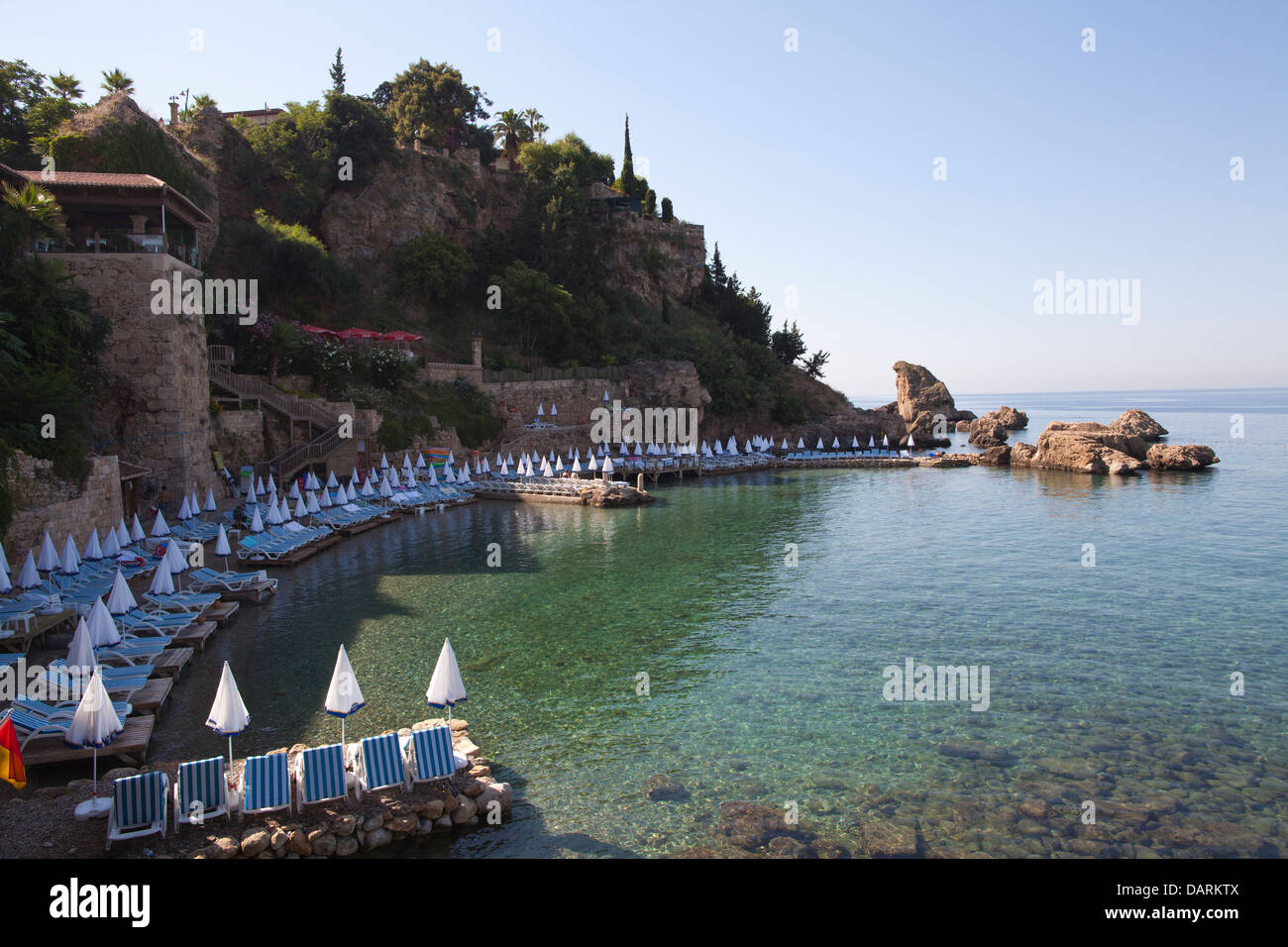 Mermerli Restaurant and beach, Antalya, Turkey Stock Photo