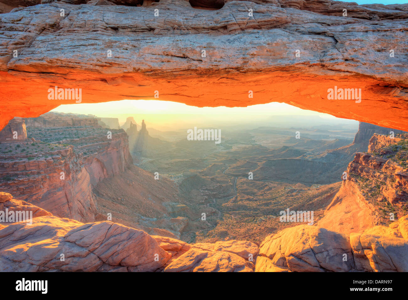 USA, Utah, Canyonlands National Park, Island in the Sky district, Mesa Arch Stock Photo