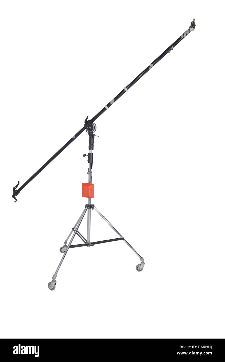 Light stand with boom arm on a white background Stock Photo Alamy