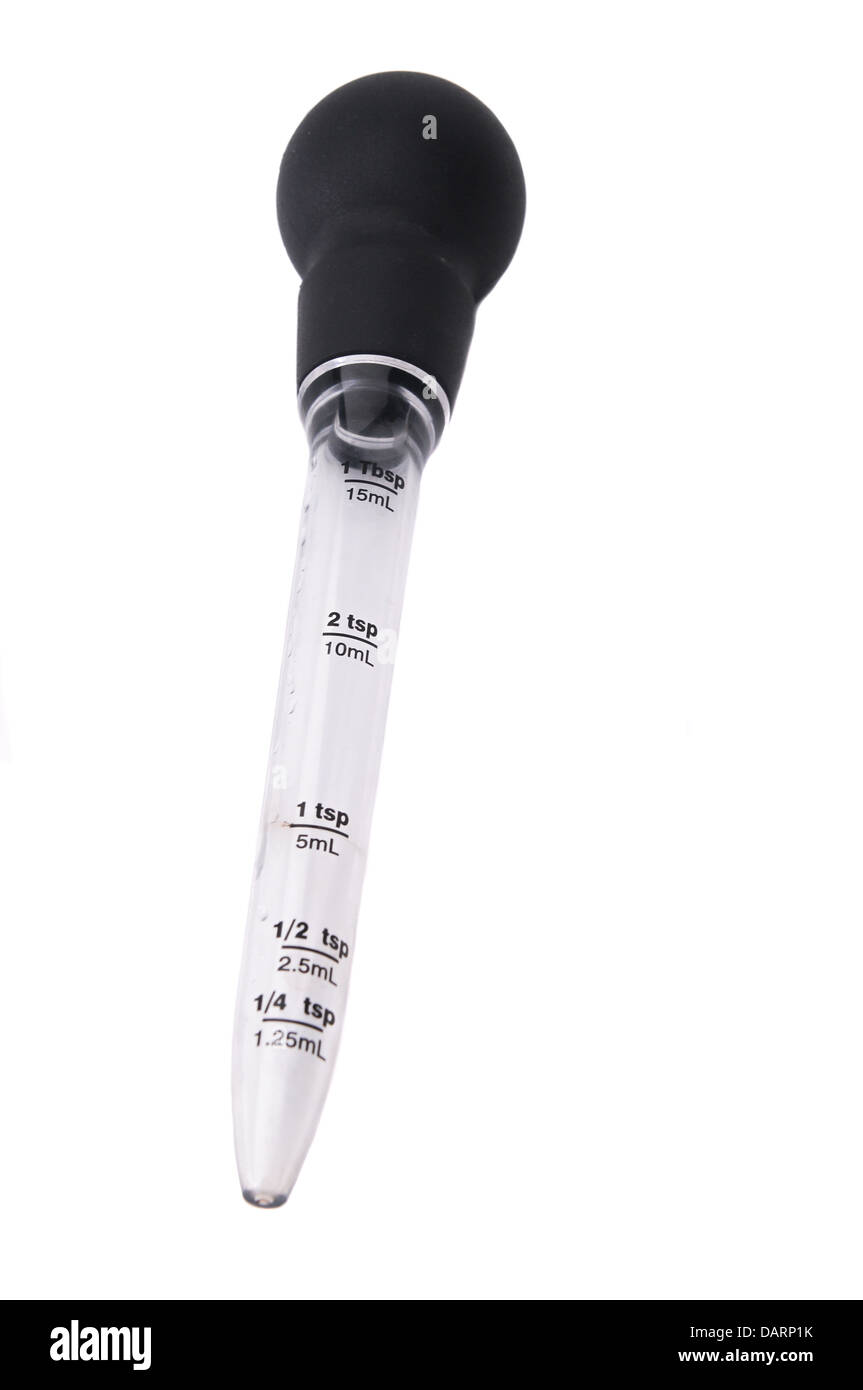 A large glass pipette on a white background Stock Photo