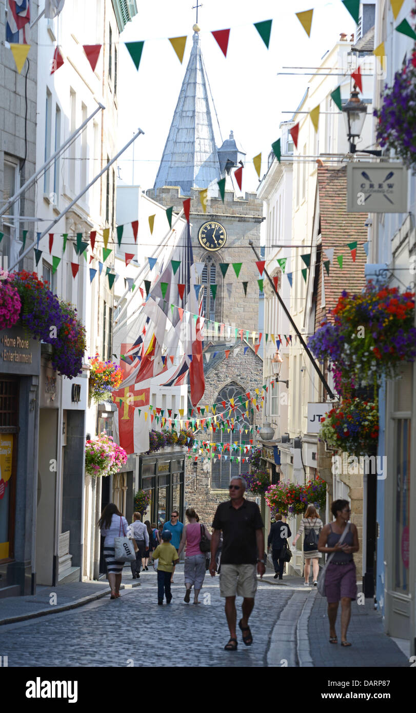 Guernsey, St Peter Port town centre, Guernsey, Channel Islands Stock