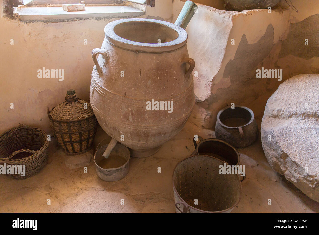 Museum With Artifacts Of Ancient Greek Pottery And Clay Jug Pot