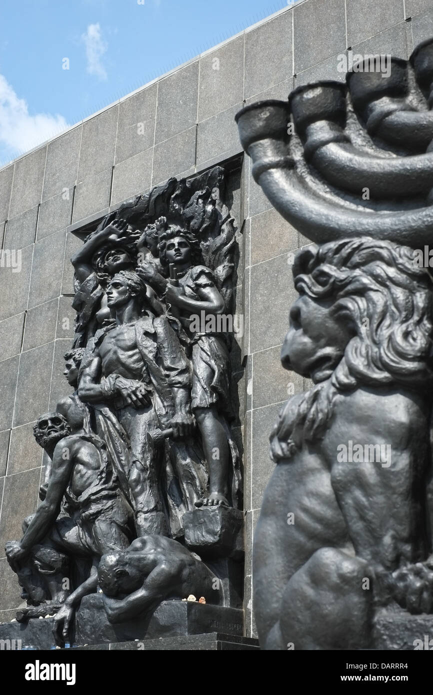 Monument to the Ghetto Heroes in Warsaw, Poland Stock Photo