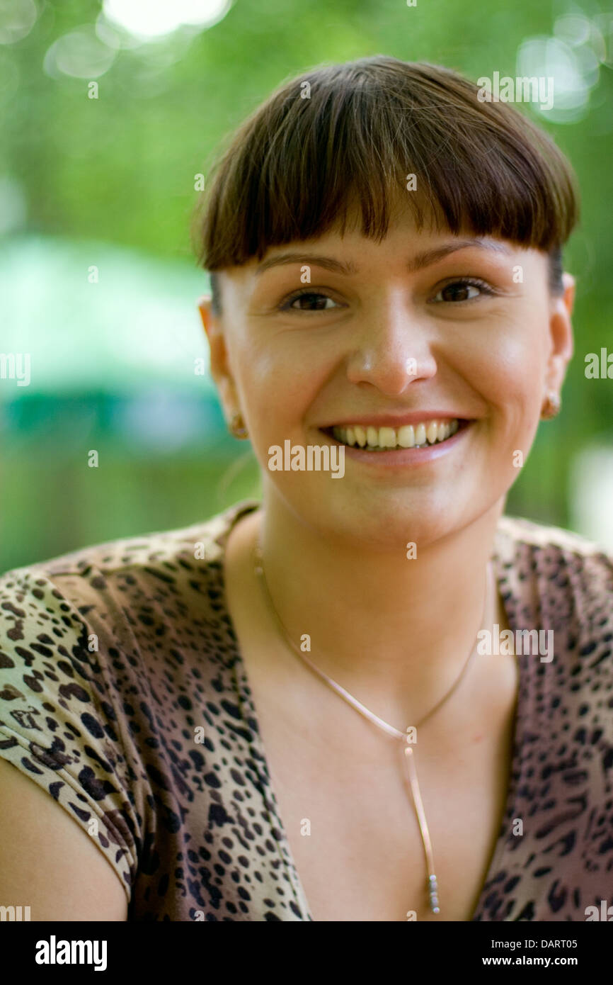 smiling woman Stock Photo Alamy