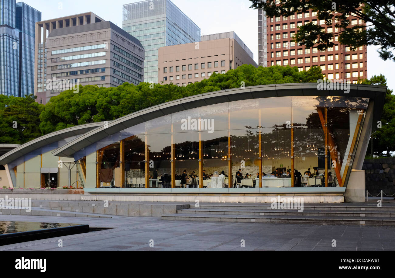 wedding Party at Wadakura Fountain Park Restaurant Stock Photo Alamy