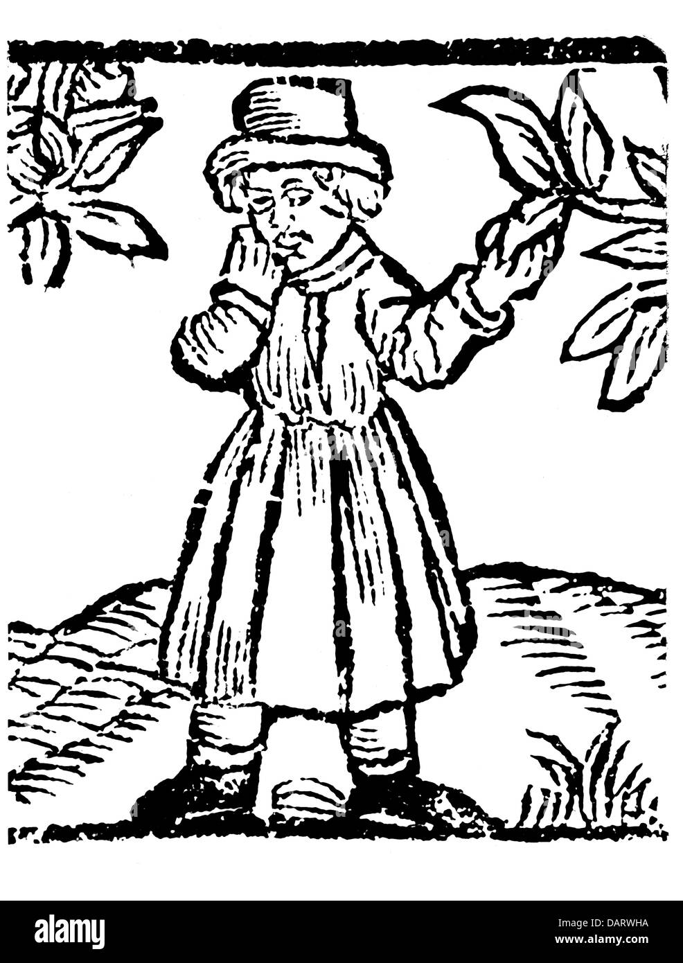 agriculture, peasants, bonded peasant, woodcut, 16th century, people