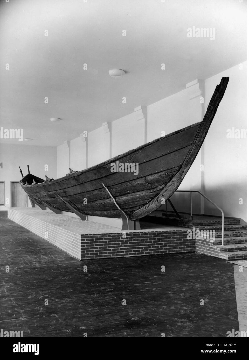 transport / transportation, navigation, warships, Nydam Ship, circa 320, found in the Nydam marsh, 1863, Schleswig-Holstein State Museum, Gottorf Castle, 1960s, Additional-Rights-Clearences-Not Available Stock Photo