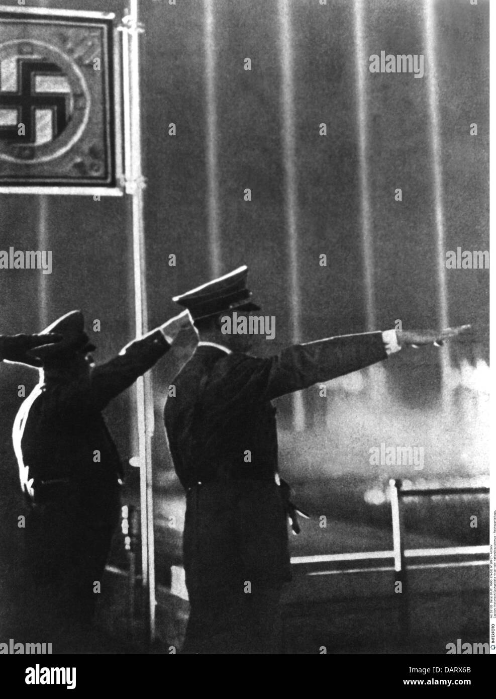 Nazism, National Socialism, Nuremberg Rallies, 'Reichsparteitag Grossdeutschland' (Rally of Greater Germany), 5. - 12.9.1938, Adolf Hitler saluting, Additional-Rights-Clearences-Not Available Stock Photo