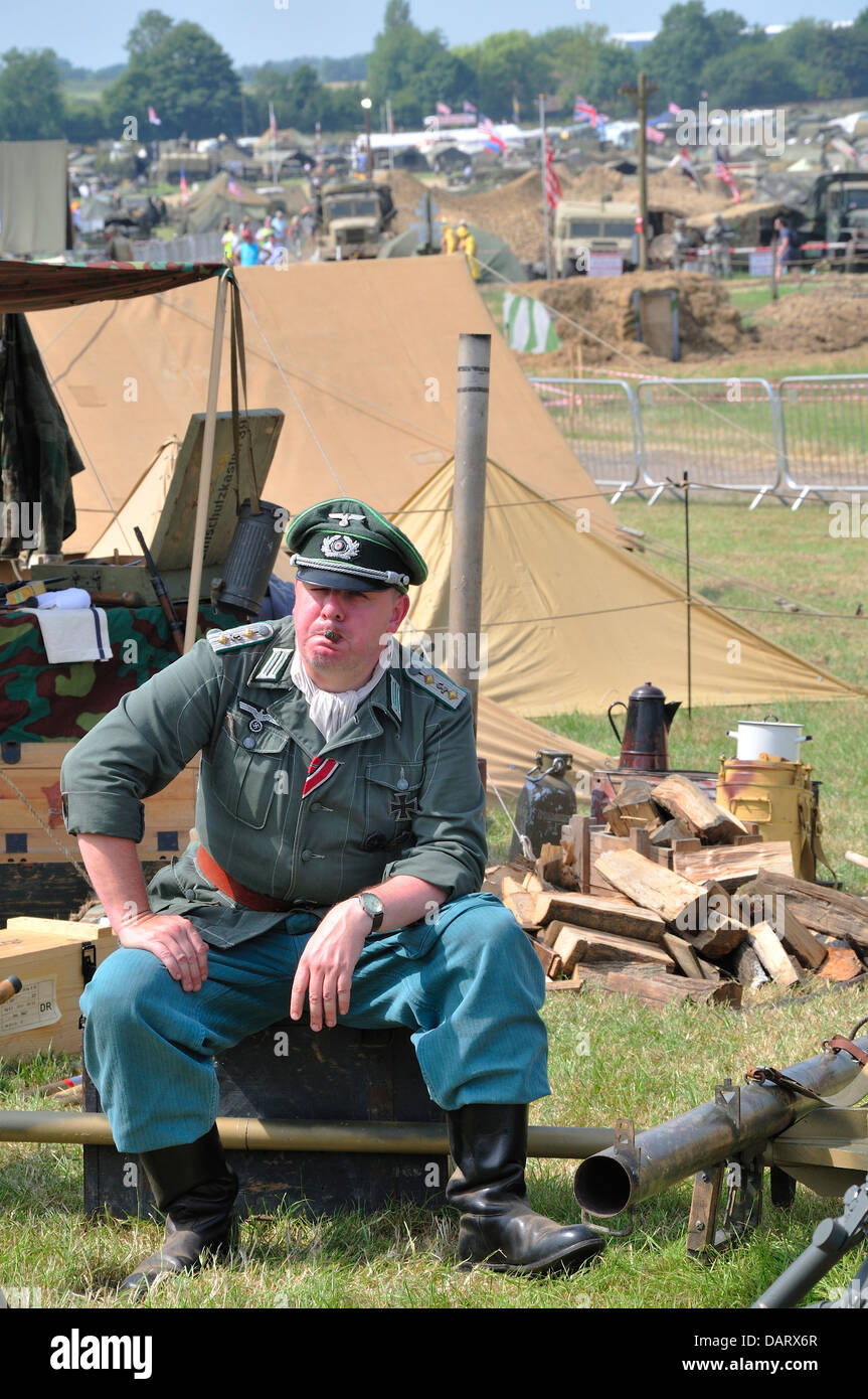 War and Peace Revival, July 2013. Folkestone Racecourse, Kent, England, UK. Man in German uniform Stock Photo