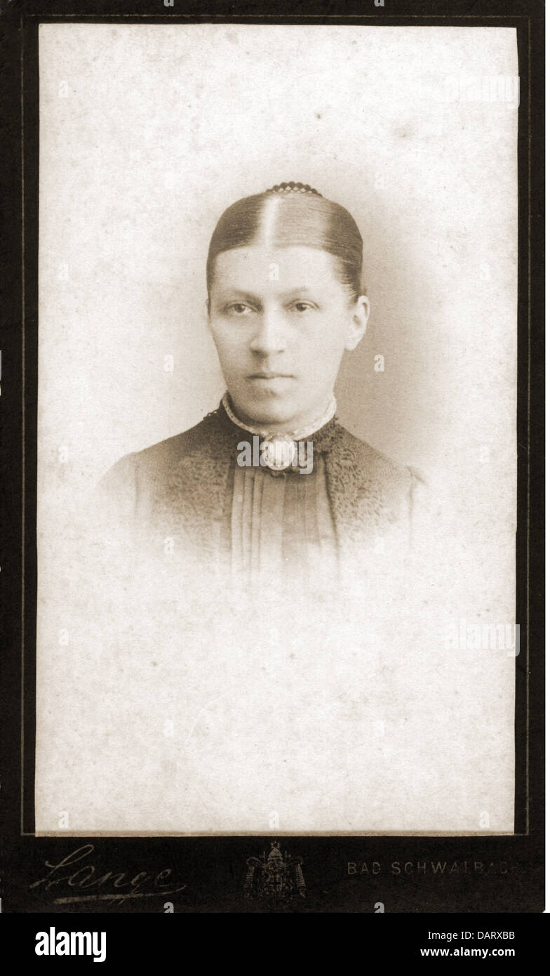 people, historic, women, woman, portrait, photograph by G. G. Lange, carte-de-visite, Darmstadt, Germany, circa 1900, Additional-Rights-Clearences-Not Available Stock Photo