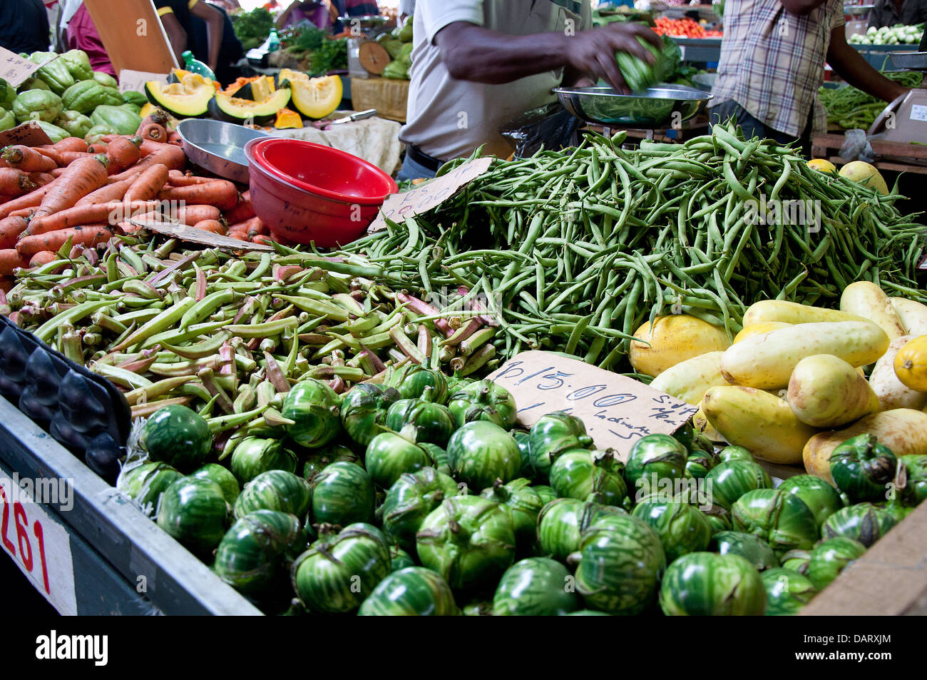 Fresh vegetables on the Mauritian local market in Flacq Stock Photo Alamy