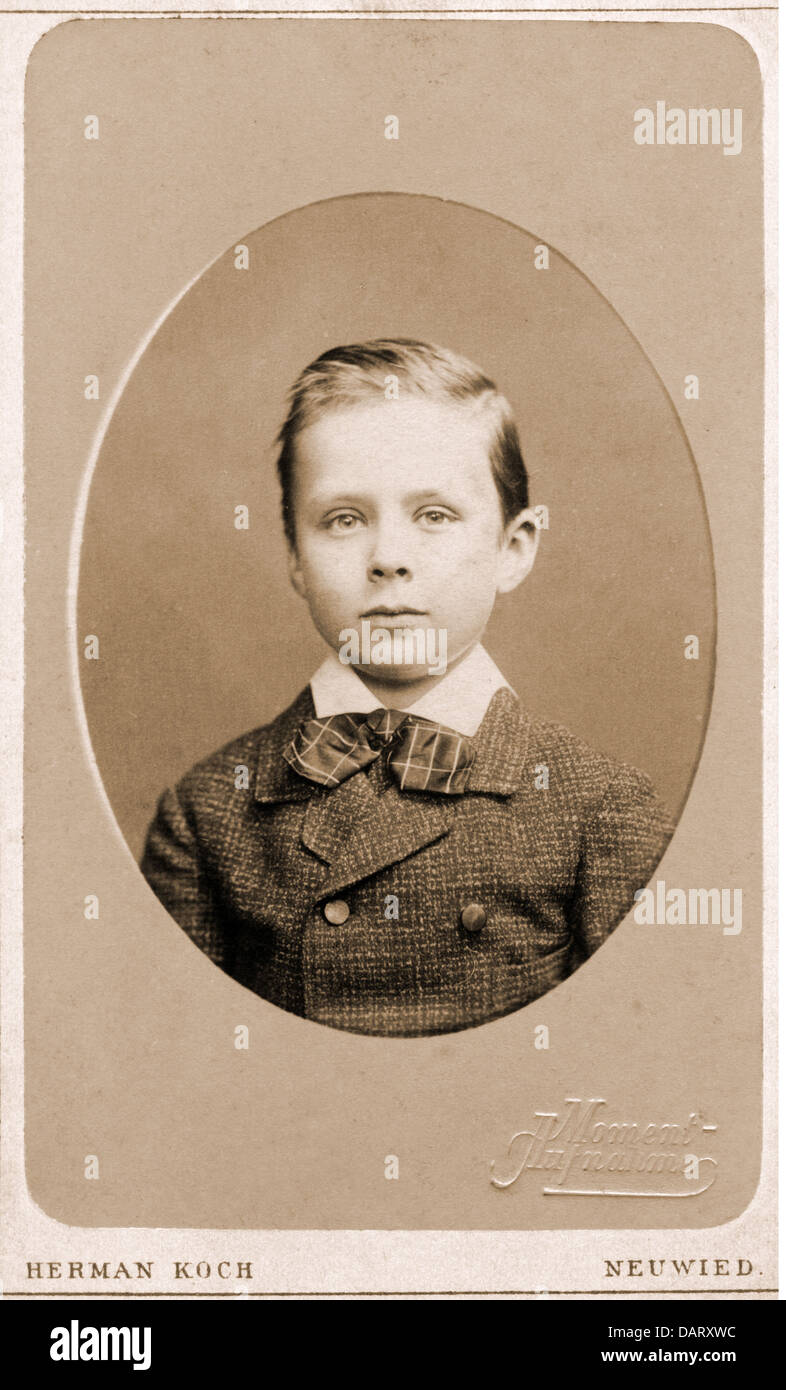 people, children, boy, carte-de-visite by Herman Koch, Neuwied on the Rhine, Germany, circa 1900, Additional-Rights-Clearences-Not Available Stock Photo