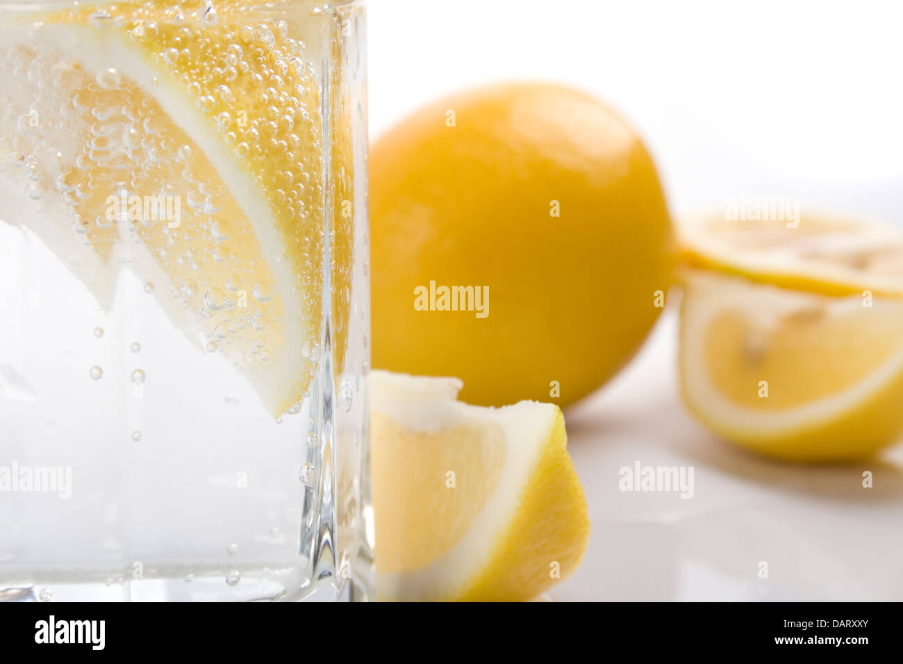 soda water and lemon Stock Photo Alamy