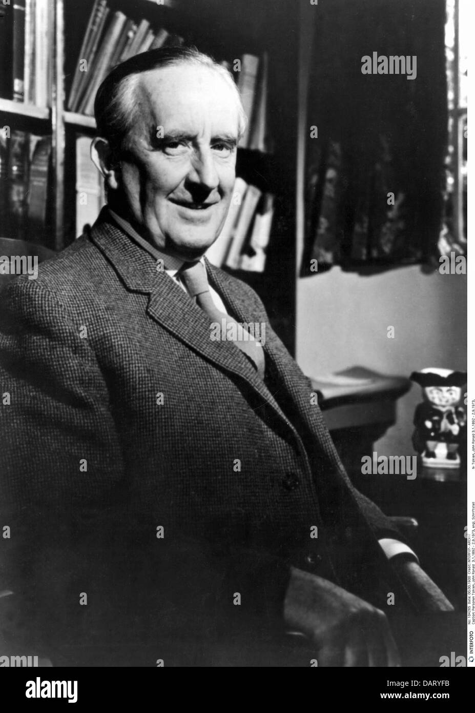Tolkien, John Ronald, 3.1.1892 - 2.9.1973, English author / writer, half length, 1960s, Stock Photo