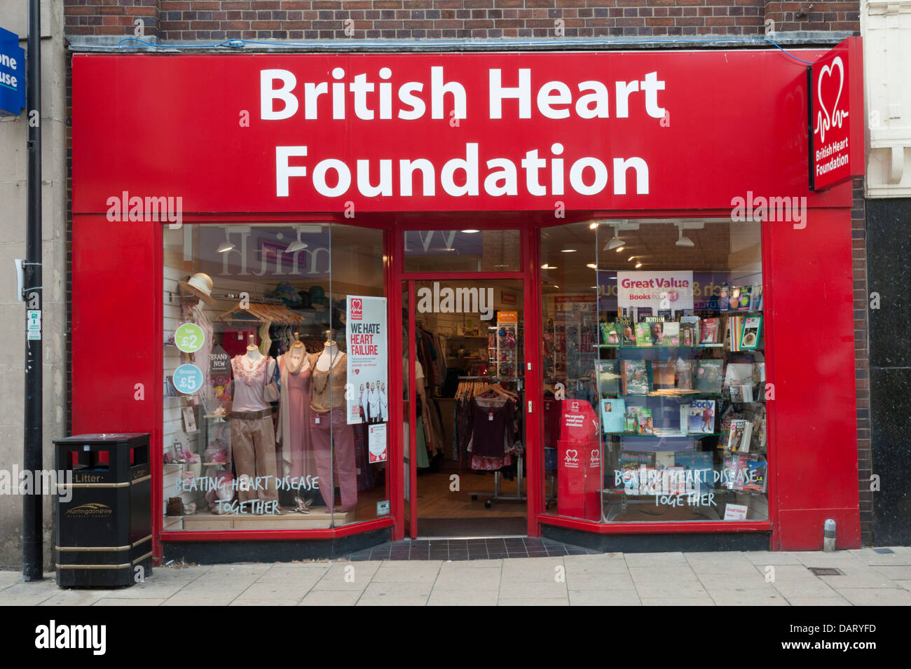 British heart foundation charity shop hires stock photography and