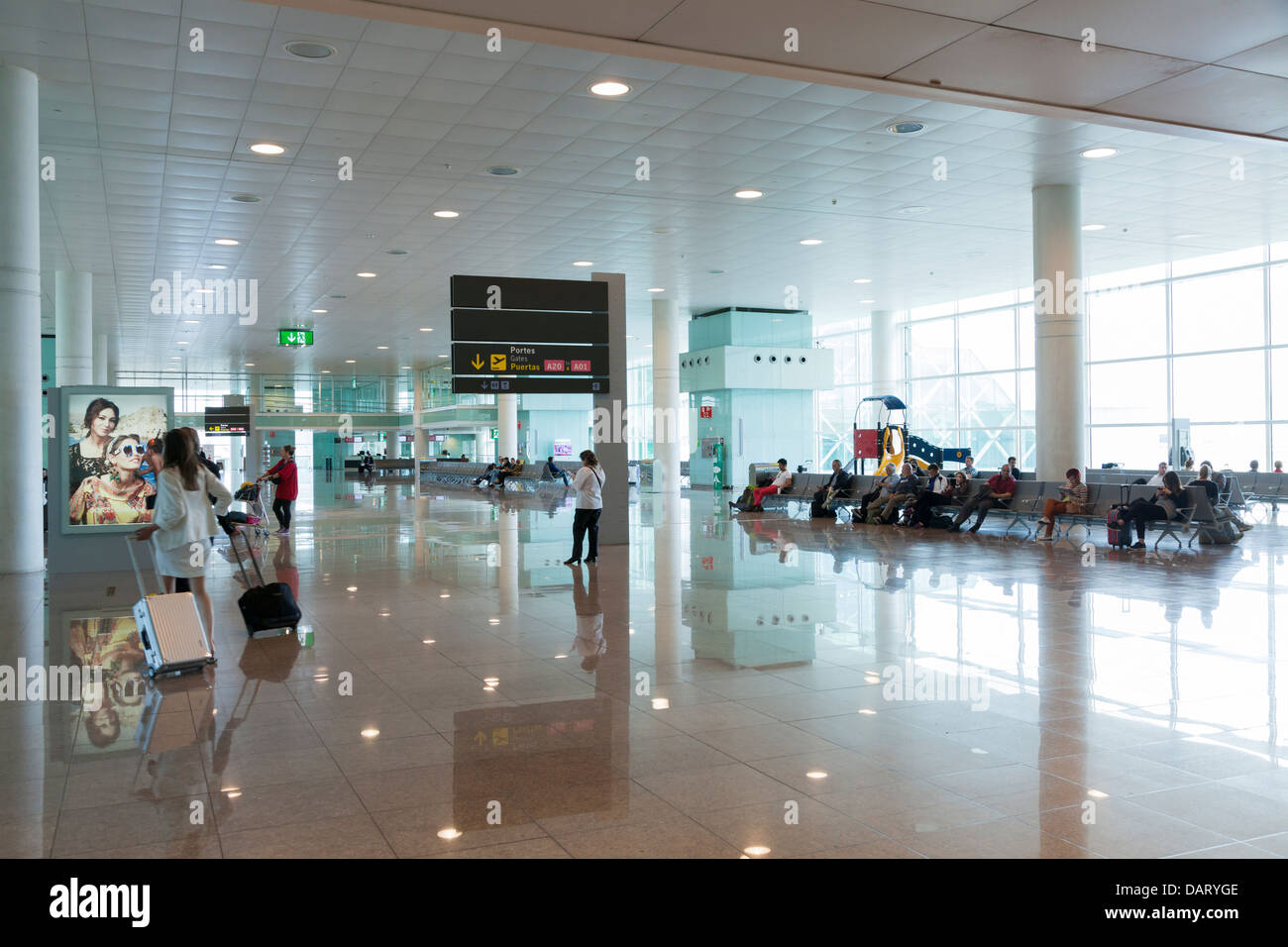 Departures hall at Barcelona airport Stock Photo