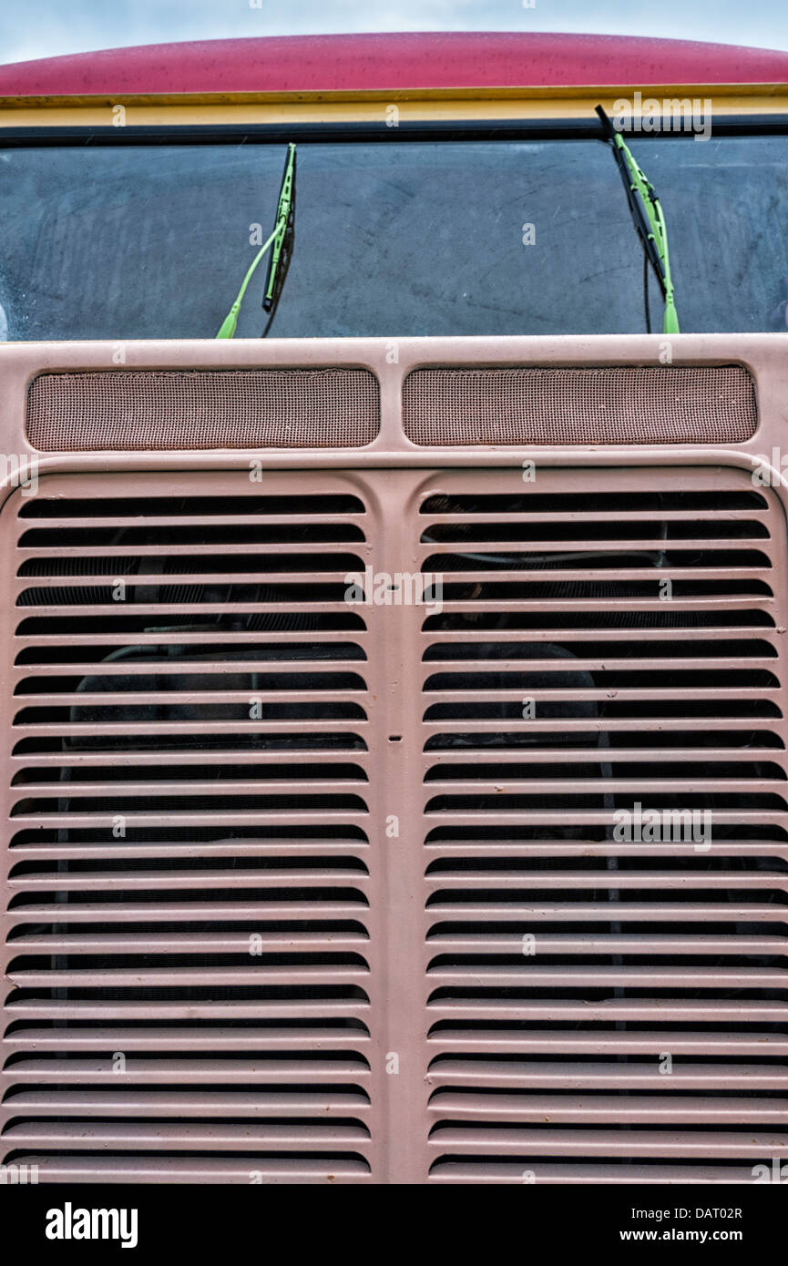 A radiator grill and windscreen - an abstract detail of a citroen H Y Van Stock Photo