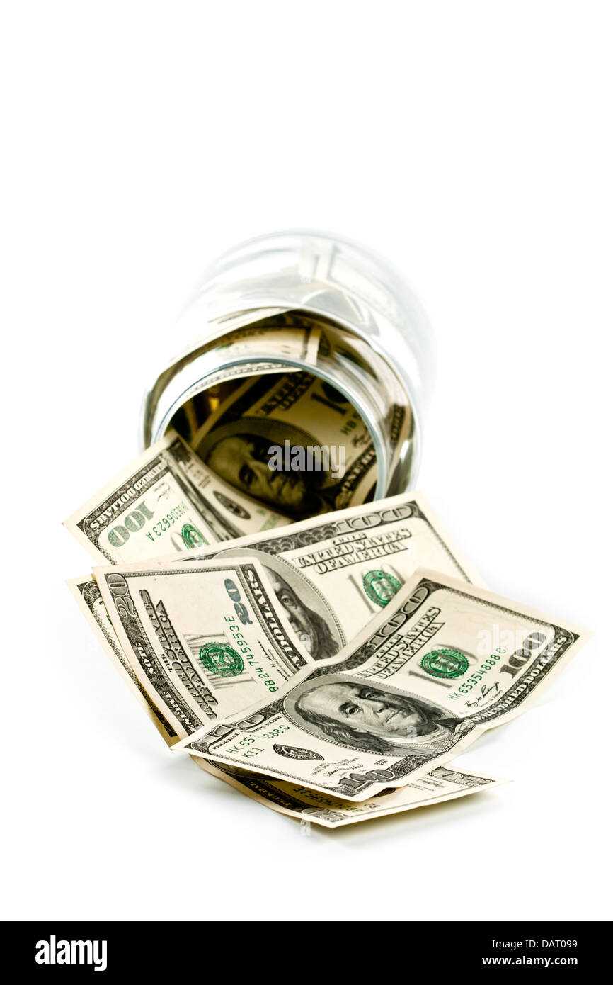 money in glass jar Stock Photo Alamy