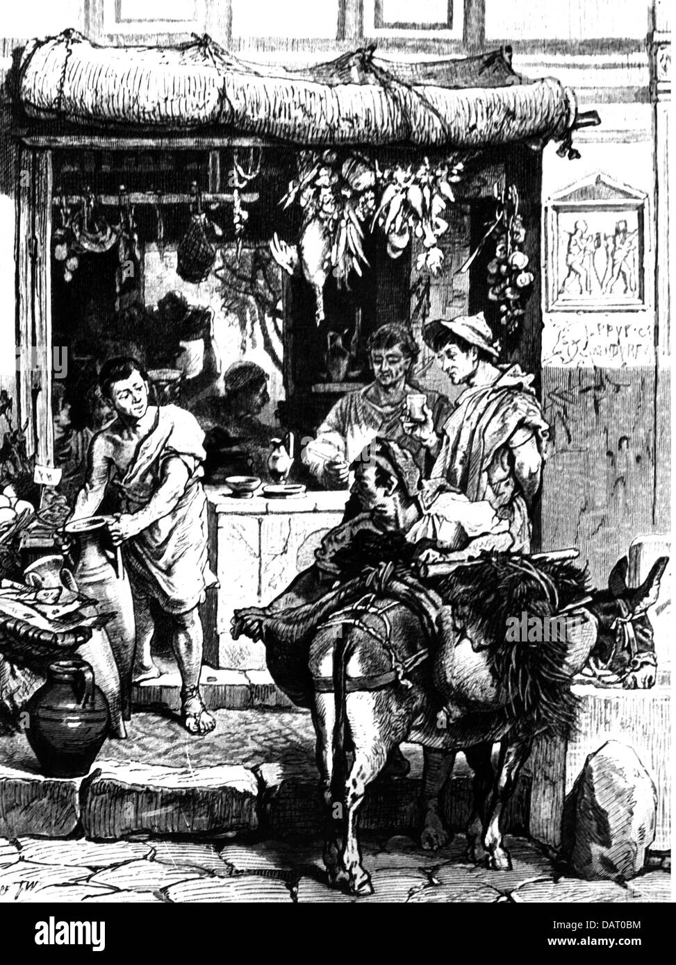 ancient world, Roman Empire, Pompeii, street scene, circa 50 AD ...