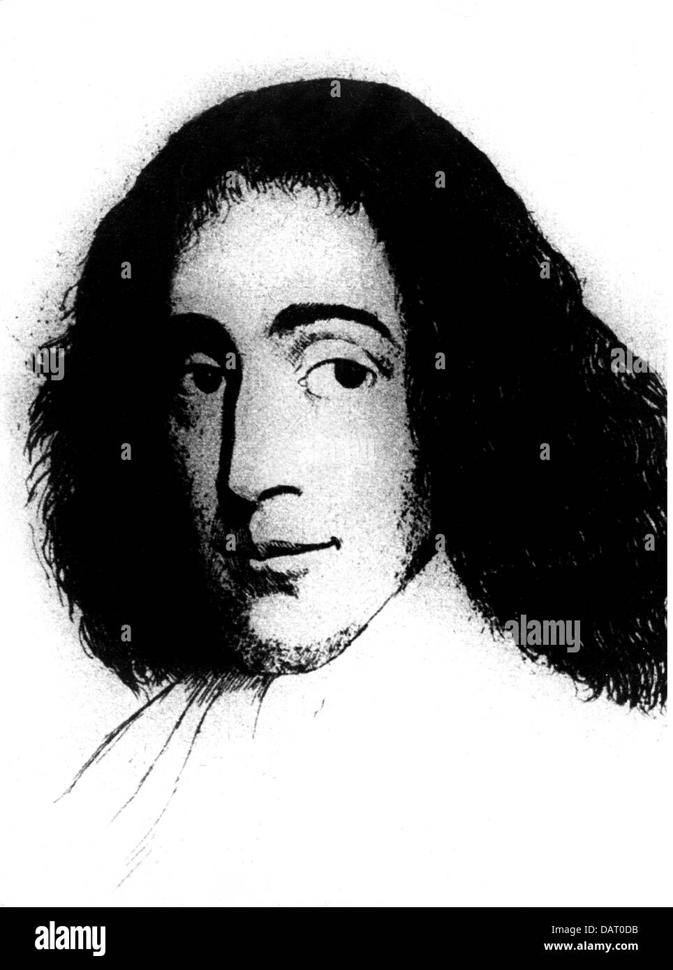 Spinoza, Benedict de, 24.11.1632 - 21.2.1677, Dutch philosopher, portrait, based on etching, Stock Photo