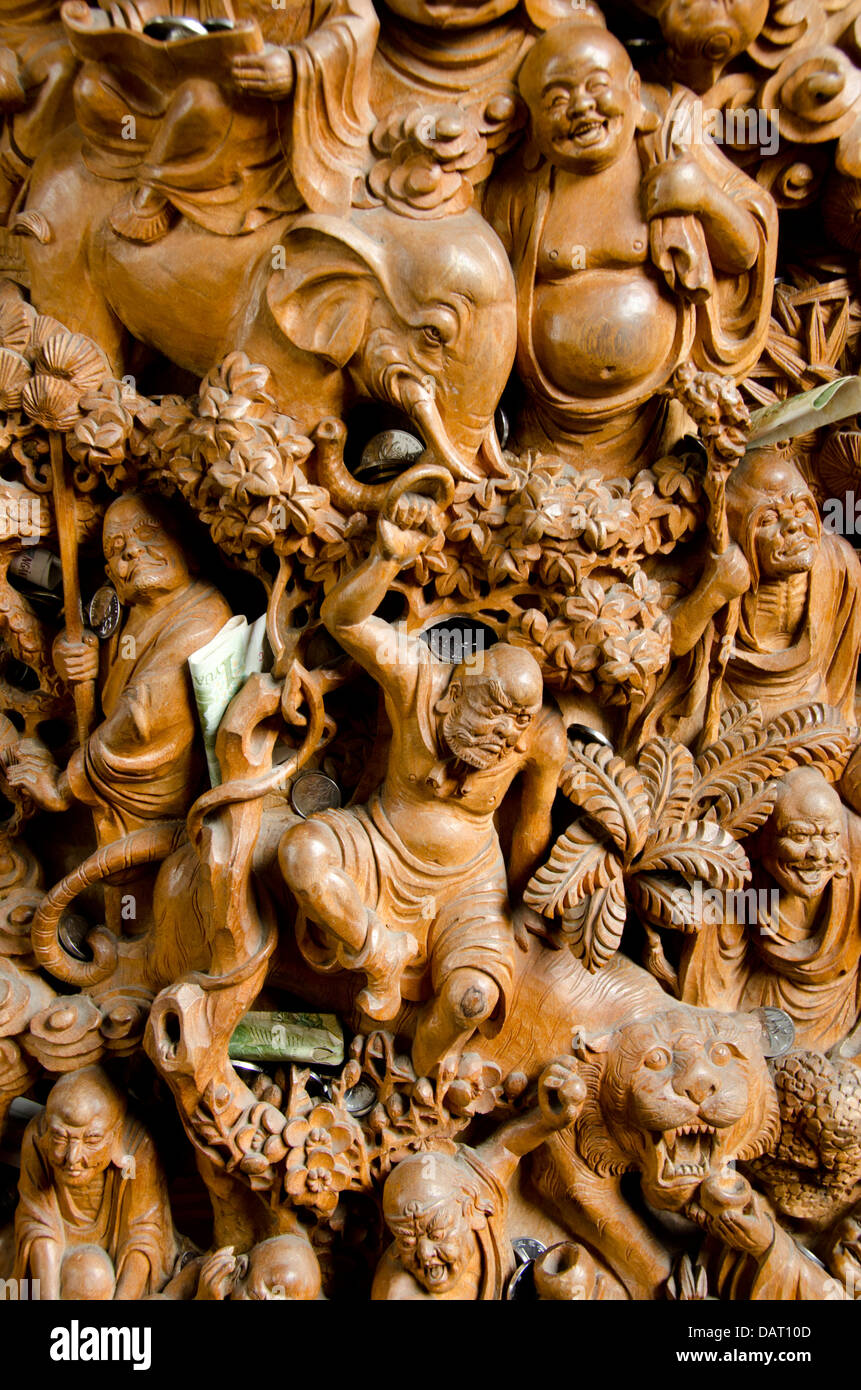 China, Shanghai, Jade Buddha Temple. Ancient wood carving Stock Photo -  Alamy