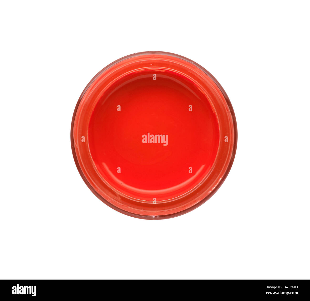 bright red paint pot cut out onto a white background Stock Photo