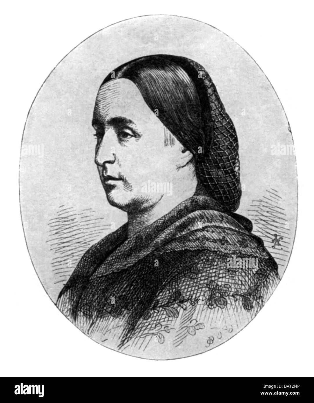 Svetla, Karolina, 24.2.1830 - 7.9.1899, Czech authoress / writer, portrait, wood engraving, 19th century, Stock Photo