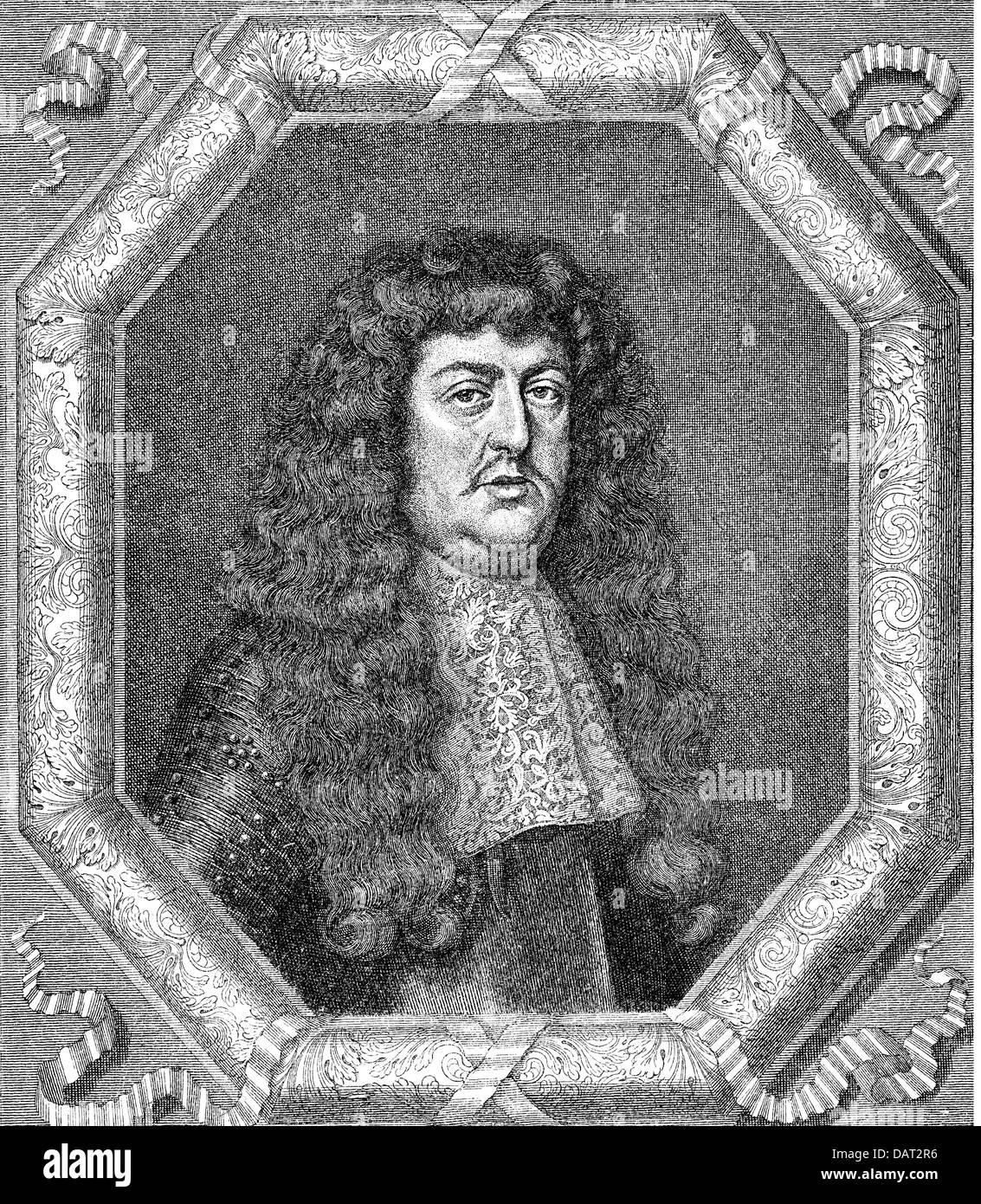 Ferdinand Maximilian, 23.9.1625 - 4.11.1669, margrave of Baden-Baden, portrait, copper engraving of Philipp Kilian, 2nd half 17th century, Artist's Copyright has not to be cleared Stock Photo